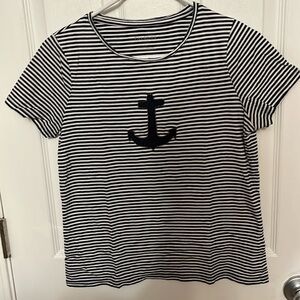 Black and White Striped Top Talbots